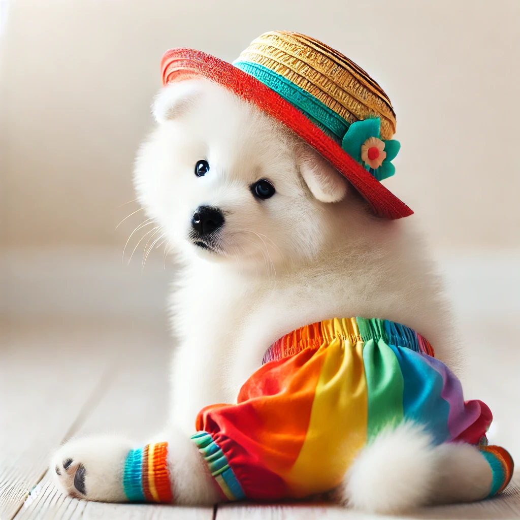 Baby Samoyed in Hat